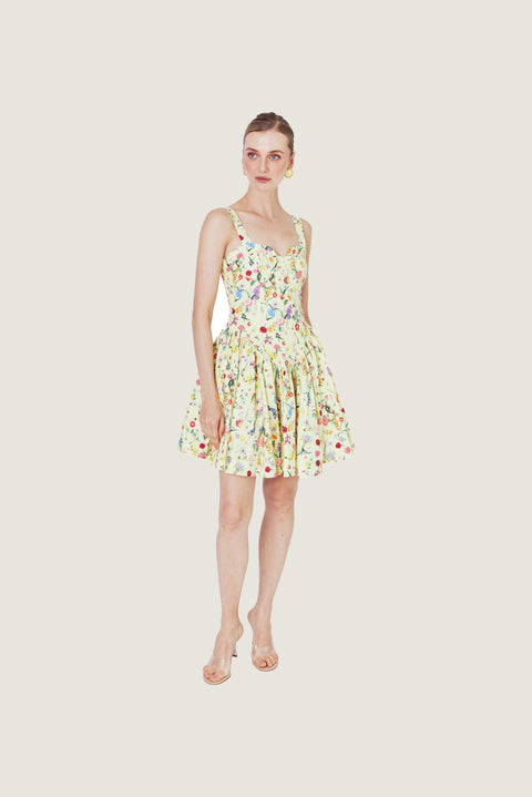 YELLLOW BLOSSOM MINI DRESS