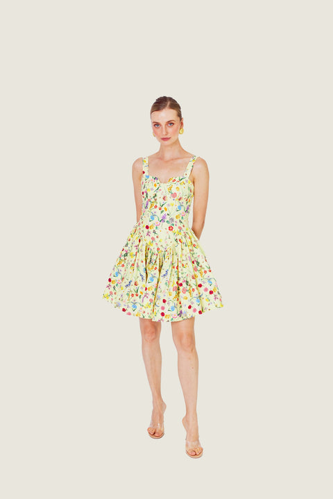 YELLLOW BLOSSOM MINI DRESS