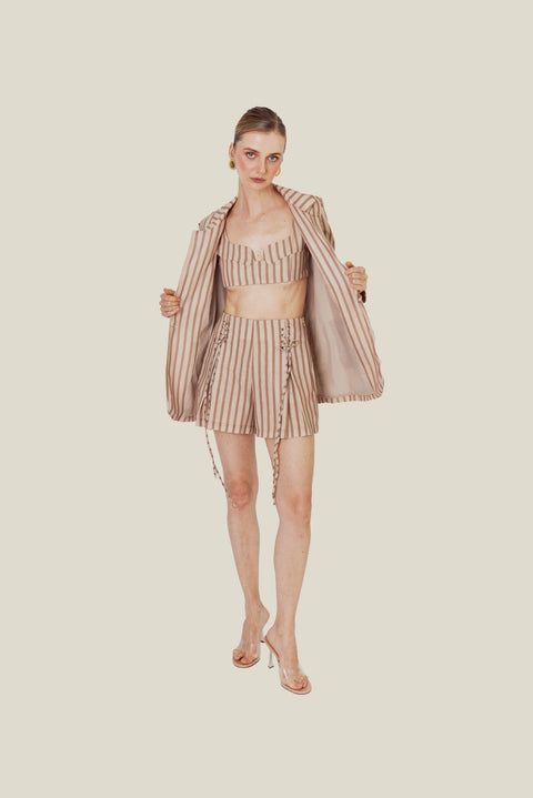 OAKWOOD STRIPED LINEN BLAZER