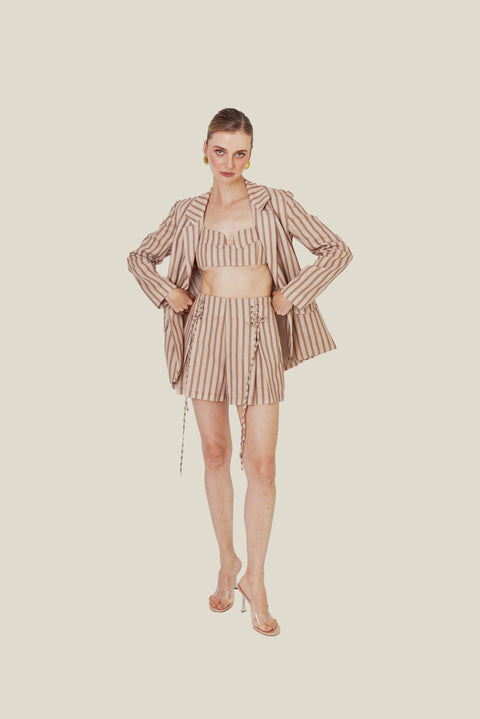 OAKWOOD STRIPED LINEN BLAZER