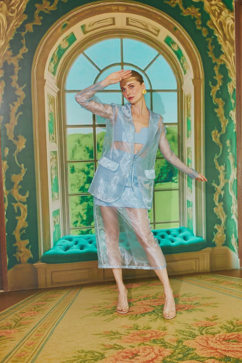 LUX ORGANZA MIDI SKIRT