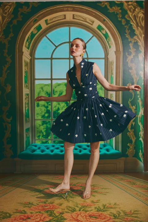 ETERNAL STRIPE BLOOM DRESS