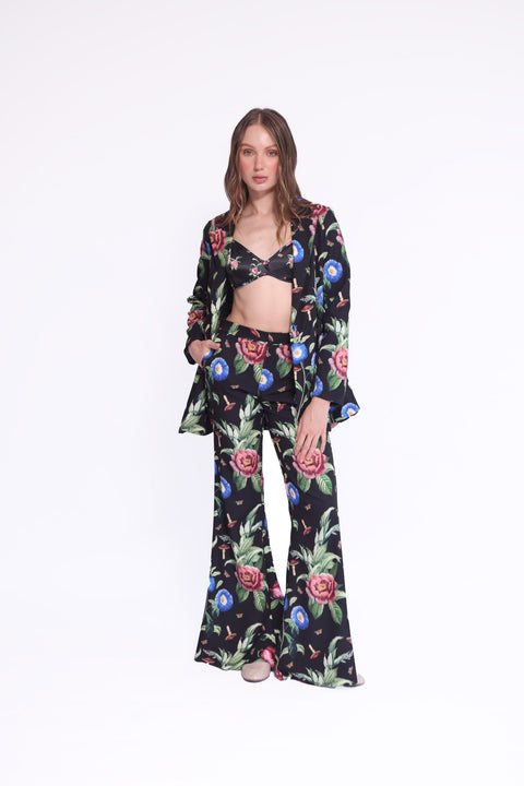 BLACK FLORAL BLAZER