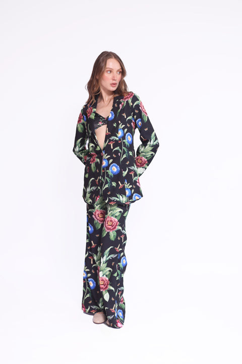 BLACK FLORAL BLAZER