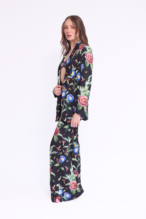 BLACK FLORAL BLAZER